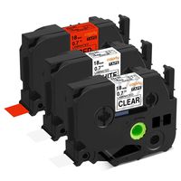 Replace P Touch Label Tape TZe-241 TZe-141 TZe-441 Compatible Brother TZ Tape 18mm 0.7 Inch Laminated Black on White Clear Red 3/4 Inch x 26.2 Feet for P-Touch PT D400 D450 1880C 2030 Label Maker