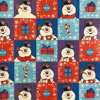 Frosty the Snowman Christmas Block Wrapping Paper Gift Wrap (3.33 Feet Wide - 70 Sq Feet)