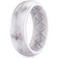 Egnaro Silicone Wedding Ring for Men, Particularly Breathable Mens' Rubber Wedding Bands, Size 8 9 10 11 12 13, for Athletes Crossfit Workout