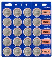 Murata CR2025 Battery 3V Lithium Coin Cell - Replaces Sony CR2025 (20 Batteries)