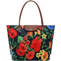 Sunny Snowy 13-15 Inch Laptop Bag for Women,Durable Nylon Work Tote Bag with Professional Padded Pocket,Black Morning Glory