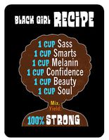 Black Girl Recipe Sticker 1 Piece 4" x 3" Phone Laptop Inspirational Motivational Decal for Strong Women