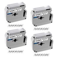M Tape MK131 M131 12mm 0.47 Clear Label Tape, Compatible with Brother P-Touch M Label Tape Work for PT-M95 PT-65 PT-85 PT-45 Label Maker, 1/2 Inch x 26.2 Feet 4-Pack