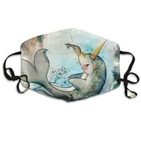 YUIOP Baby Narwhal Whale Unicorn Kisses Printed Mask Neutral Mask for Men and Women Polyester Dust-Proof Breathable Mask