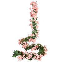 Miracliy 2PCS 69 Heads Fake Rose Vine Flowers Plants Artificial Flower Hanging Rose Wedding Party Garden Craft Art Décor, Pink