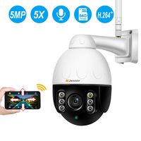 Jennov Wireless WiFi Security Camera IP PTZ Camera Outdoor Waterproof HD 2560x1920 Home CCTV Surveillance Pan/Tilt 5X Optical Zoom Two-Way Audio Motion Detection Siren Alarm with 64G Mirco SD Card