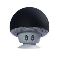 Wireless Bluetooth Mini Speaker Mushroom Waterproof Silicone Suction Handsfree Holder Music Player for iPhone Android Black