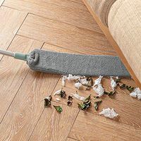 Konren Bedside Dust Brush, Long Handle Mop Sweep Household Bed Bottom Gap Clean Hair Sweeping Dusty Microfibre Duster, Reusable Sweep Cleaning Brush for Sofa Bed Furniture Bottom Gap