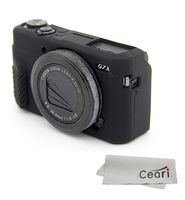 CEARI Silicone Case Rubber Camera Protective Cover Skin for Canon PowerShot G7X Mark II Digital Camera + Microfiber Cloth - Black