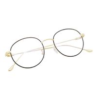 Blue Light Blocking Glasses Retro Round Metal Frame Eyeglasses Blue Ray Blocker Glare UV Protection Computer Gaming Glasses (Gold&black Frame)