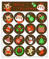 ALIMITOPIA Christmas Sticker Xmas Elements Self-Adhesive DIY Cartoon Sticker Gift Sealing Decoration Paster Baking Packing Label Wrapping Stickers Packaging Envelope Seals(10 Sheets,160pcs)