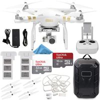 DJI Phantom 3 4K Quadcopter Aircraft with 3-Axis Gimbal and 4k Camera, & Manufacturer Accessories, DJI Propeller Set, Water-Resistant Hardshell Backpack, MORE