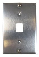 Allen Tel Products AT630A-6 Single Gang, 1 Port, 6 Position, 6 Conductor Wall Telephone Outlet Jack, Stainless Steel