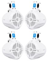 2 Pairs Rockville RWB65W 6.5" White Marine Wakeboard Tower Speakers - 1000 Watts