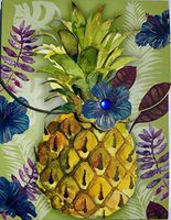 Punch Studio Gem Gold Foil Mini Pocket Notepad, Light Tropic Pineapple 62208