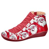 Women's Ankle Boots Ladies Leather Retro Lace up Side Zip Vintage Booties Flat Heel Arch Support Shoes