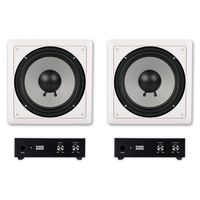 Acoustic Audio CS-IW10SUB in Wall 10" Passive Subwoofers and Amps for Home Theater 2 Sub Set