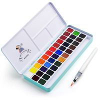 Lightwish MeiLiang Watercolor Paint Set, 36 Vivid Colors in Pocket Box with Metal Ring and Bonus Watercolor Brush, Perfect for Students, Kids, Beginners & More