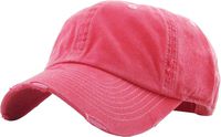 KBETHOS Vintage Washed Distressed Cotton Dad Hat Baseball Cap Adjustable Polo Trucker Unisex Style Headwear (Vintage Pigment) Hot Pink Adjustable