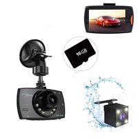 Dash Cam Car Dashboard Camera Recorder FHD 1080P Front and Rear Cameras, 170 Super Wide Angle, G Sensor, Parking Monitor, Motion Detection, Night Vision, WDR with 16G Micro SD Card