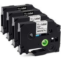 4-Pack Replace P Touch Color Tapes TZe231 TZe335 Laminated White 12mm 0.47 Inch Label Tape Compatible with Brother P-Touch Label Maker PTD210 PTD600 PTH110 PTD400, 8M 26.2 Feet