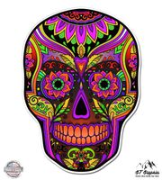 GT Graphics Sugar Skull - 12" Vinyl Sticker Waterproof Decal