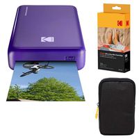 Kodak Mini2 Instant Photo Printer (Purple) Basic Bundle + Paper (20 Sheets) + Deluxe Case