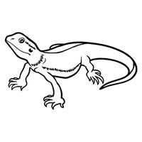 Cute Bearded Dragon Black Vinyl Decal Sticker for 13" MacBook Laptop Computer PC Ipad