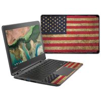 MightySkins Skin Compatible with Lenovo 300e Chromebook 11.6" (2018) - Vintage Flag | Protective, Durable, and Unique Vinyl Decal wrap Cover | Easy to Apply, Remove | Made in The USA