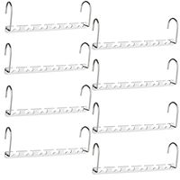 HOUSE DAY 10.5 Inch Closet Space Saving Wardrobe Clothing Magic Hangers Oragnizer Heavy Chrome Hangers, Updated Hook Design Pack of 8