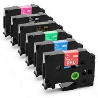 Itari Label Maker Tape Compatible with Brother P-Touch TZe-335 TZe-435 TZe-535 TZe-735, TZe-334,MQP35, Embellish Tape,0.47 Inch (12mm) x 26.2ft (8m) Each, 6 Pack