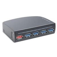 3.5" Floppy Drive Bay 4 Port USB 3.0 Internal or External Hub with Extra Charging Port