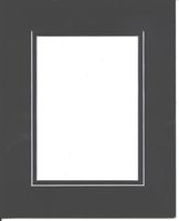 18x24 Black & Black Double Picture Mats with White Core Bevel Cut for 13x19 Pictures