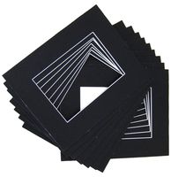 50 Pcs of 8x10 BLACK Picture Mats Mattes Matting for 5x7 Photo + Backing + Bags