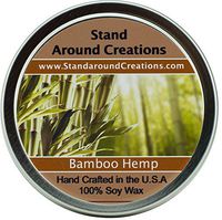 Premium 100% All Natural Soy Wax Aromatherapy Candle - 4oz. Tin: Scent: Bamboo Hemp An incredibly well-balanced blend of bamboo stalks, vetiver, and patchouli, with undertones of hemp seed and oak moss. Naturally Strong, Highly Scented.