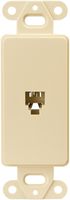 EATON Wiring 3560-4V Decorator Insert Single Telephone Jack with 4-Conductors, Category 3 RJ11 or RJ14, Ivory
