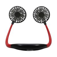 Wearable Fan - Outdoor Cooling Fan - Neck Cooler - Personal Cooling Device for Neck - Soft Material for Long Wear -Carrying Pouch Included - Available in White/Red and Black (Red and Black)