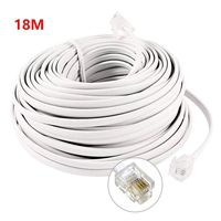 Yohii 18M 60ft RJ11 6P4C Telephone Line Cord Extension Cable Connector White