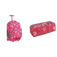 J World Combo Rolling Backpack & Pencil CaseBack to School Bundle Set Sunrise / Jojo, Aloha