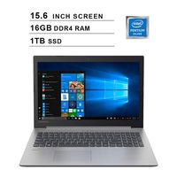 2020 Newest Lenovo IdeaPad 330 15.6 Inch Business Laptop (Intel Quad-Core Pentimum N5000 up to 2.7GHz, 16GB DDR4 RAM, 1TB SSD, Intel UHD 605, DVD, WiFi, Bluetooth, HDMI, Webcam, Windows 10)