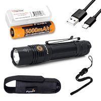 Fenix PD36R 1600 Lumen Type-C USB Rechargeable EDC Tactical Flashlight with Fenix Battery and LumenTac Battery Organizer