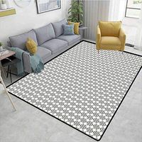 Bigdatastore Diamonds Print Rug, Monochrome Geometrical Design with Herringbone Pattern Triangles Abstract Pattern, Durable Rugs - Living, Dinning, Office, Rooms & Bedrrom, Hallway Carpet(3'x 5')