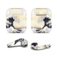 MasiBloom Bluetooth Headset Protective Sticker Protector Decal Skin Cover for Apple AirPods 2 & 1 with Charging Case, NOT Compatible with AirPods 2 Wireless Charging Case(for Apple AirPods, Wave)
