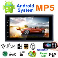 REAKOSOUND 7'' Double DIN Android 8.1 MP5 Car Multimedia Player GPS Navigator Steering Wheel  Control FM/AM Radio WiFi Bluetooth Hand-Free Calls Dual USB Fast Charging HD Rear View Camera Mirror Link
