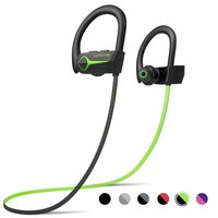 Letscom Bluetooth Headphones, Wireless 5.0 Earphones IPX7 Waterproof Sport Gym Running Workout in-Ear Earbuds w/Mic HD Stereo Sound 15Hrs Playtime Noise Cancelling Headsets - Upgraded Version
