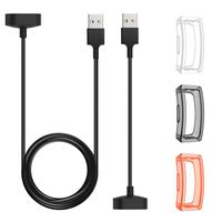 MoKo 2-Pack Charger Dock Compatible with Fitbit Inspire/Inspire HR，with 3-Pack Protective Case for Inspire/Inspire HR - Color A