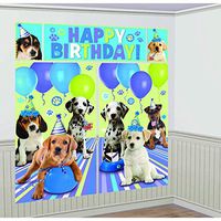 Adorable Party Pups Scene Setter Decoration, Plastic, 6', Pack of 5
