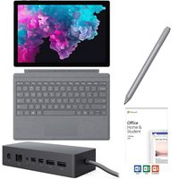 Microsoft Surface Pro 6 2 in 1 PC Tablet 12.3" (2736x1824) Touchscreen, i5-8250U, 8GB RAM, 128GB SSD w/Type Cover, Surface Pen, Dock, Office 2019, Backlit, Webcam, Fanless, Win 10 - Platinum