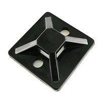 HS Strong Cable Zip Tie Mounts with Screw Hole Zip Wire Tie Mounting Base (100 Pack) Self Adhesive Tie Mount Black,Zip Tie Mounting Squares 1x1 Inch