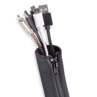 Cable Management Sleeve by Conwork Flexible Neoprene Waterproof Cord Wrap & Zip-up Cover Wire Organizer Protector for TV/Computer/Office Desk/Home Entertainment [2-Pack 3.3ft]